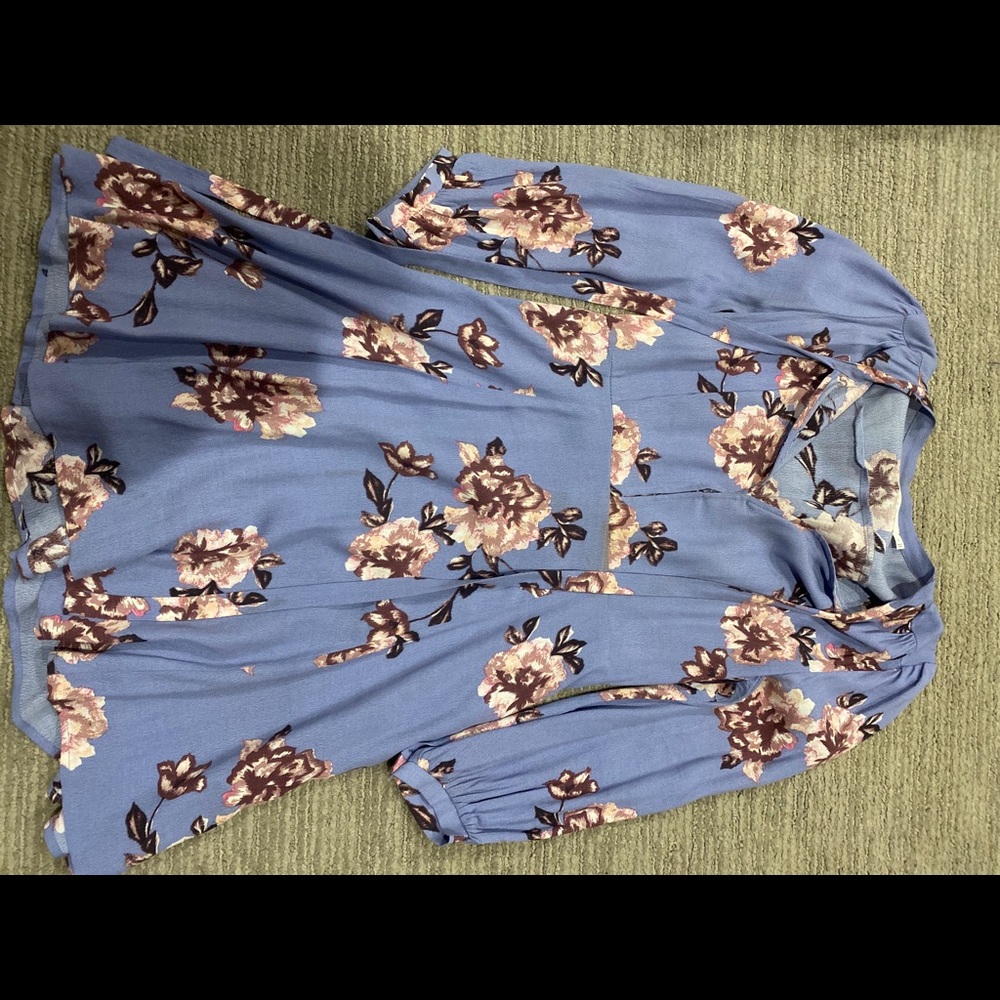 Purple long sleeve dress with tie neck